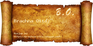 Brachna Ottó névjegykártya